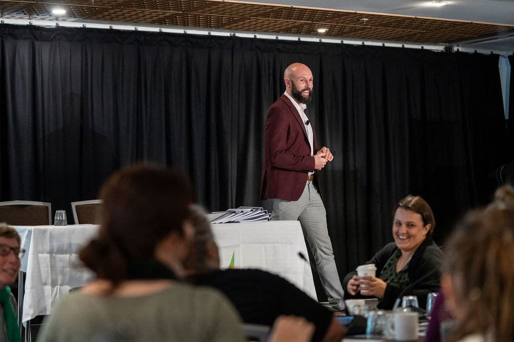Nick Kenny presenting to school staff at a professional development session
